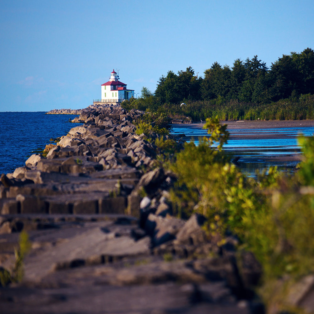 Ashtabula Lighthouse by Lake Erie in north Ohio